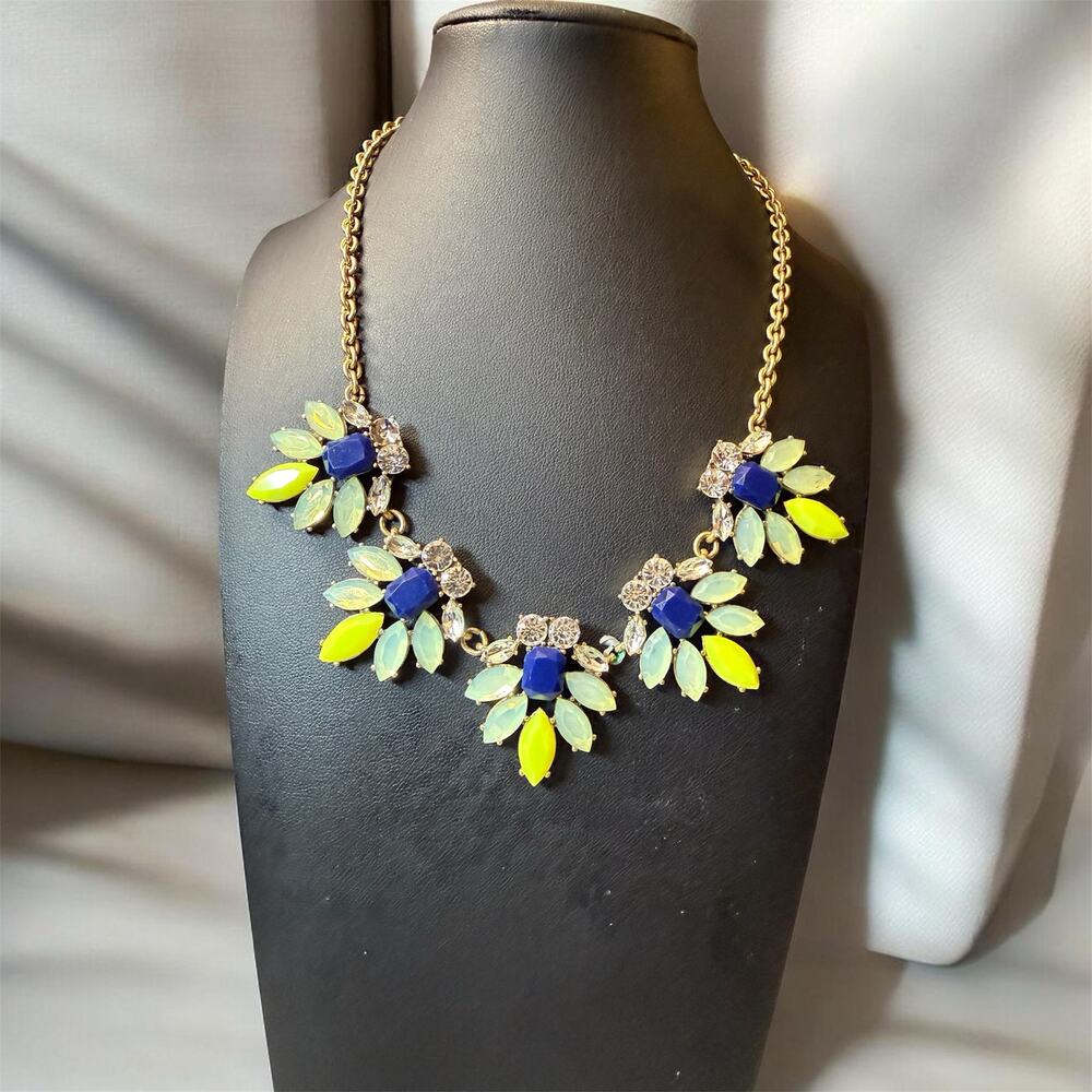 J.Crew Statement Floral Rhinestone Necklace
